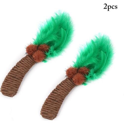 Dorakitten 2Pcs Bite Resistant Cat Scratch Toys Creative Palm Tree Pineapple Shape Cat Toys Cat Feather Decor Toy Pet Supplies