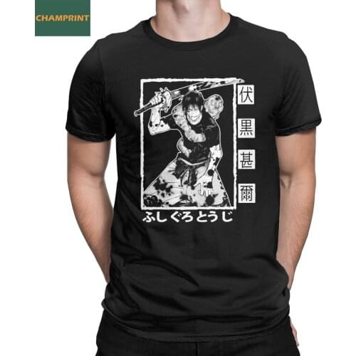 Toji Fushiguro Manga Jujutsu Kaisen T Shirts Mens 100% Cotton Humor T-Shirt O Neck Anime Tees Short Sleeve Tops Summer