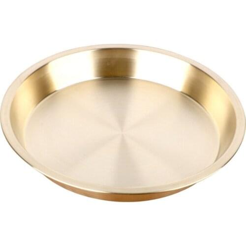 Hot XD-24CM Plate Thickened Pure Copper Plate Dinner Plate Fruit Plate Wedding Plate Tray Steamed Fish Chicken Plate