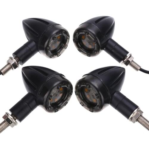 Mayitr 4pcs DC 12V Universal Motorcycle Turn Signal Lamp Amber/Red Motor Tail Brake Light Indicator for Motor Light