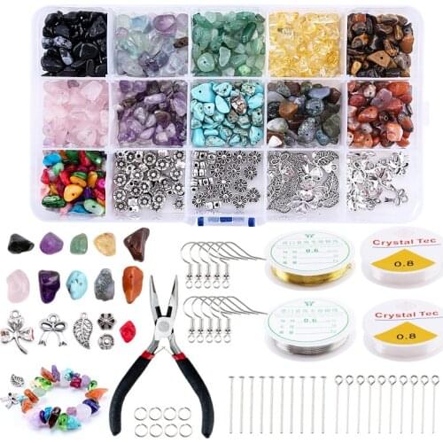 Natural Stone Beads Set Multicolor Irregular Gemstones Healing Crystal Loose Rocks Bead For Bracelet Jewelry Making Crafting DIY
