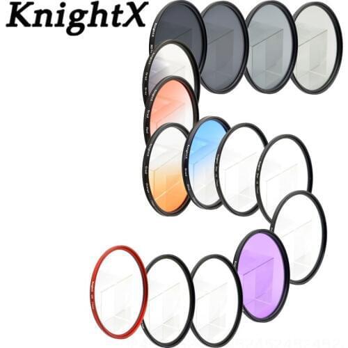 KnightX 49mm 52mm 55mm 58mm 67mm 77mm FLD UV CPL Star nd lens filter for Nikon Canon gradient polarizing camera lenses kit 72 62