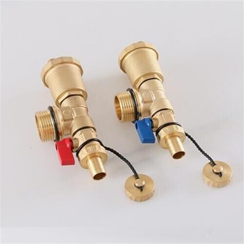Floor Heating Water Trap End 1 Inch Outer Wire Three Tail Piece Automatic Exhaust Valve Sub-collector Red And Blue Suit