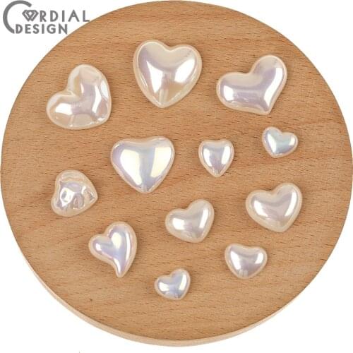 Cordial Design Imitation Pearl Patch/Heart Shape/Jewelry Accessories/AB Effect/Acrylic Bead/Jewelry Findings & Components