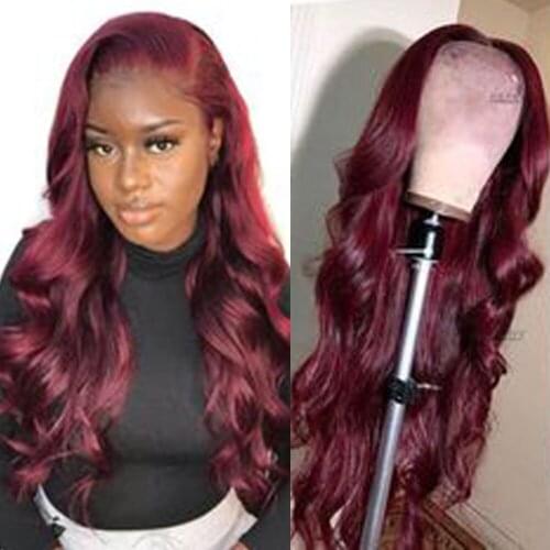 13x4 Lace Frontal Brazilian Hair Wigs Colored Lace Front Wigs Preplucked Hairline and Baby Hair