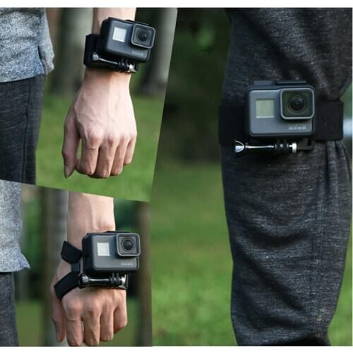 360 Degree Rotation Hand Wrist Strap for GoPro Hero 9/8/7/6/5/4 Go pro Hand Mount Holder Leg Band for Xiaomi yi 4k SJ4000