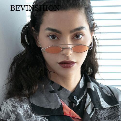 New Steampunk Sunglasses Women Men Double Beams Oval Glasses Vintage Metal Frame Red Pink Purple Lens Brand Sun Glasses Female