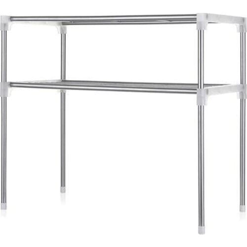 Stainless Steel Storage Rack Kitchen Tableware Microwave Oven Stand Home Office Shelf Organizer Holder