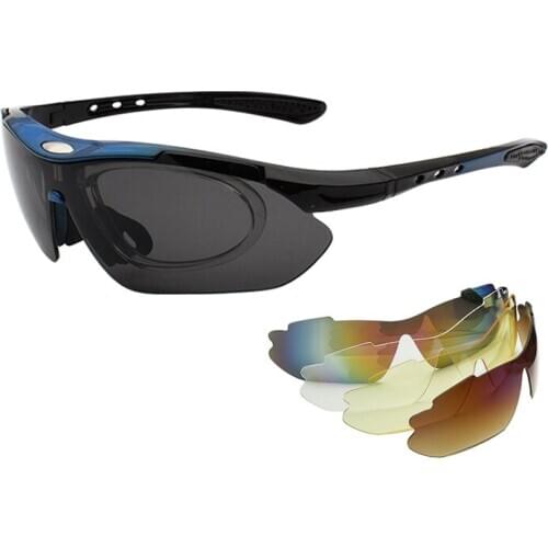 Outdoor 5 Lens Anti-UV Fishing Sunglasses Windproof Running Riding Cycling Glasses Men Women Hunting Climbing Camping Eyewear