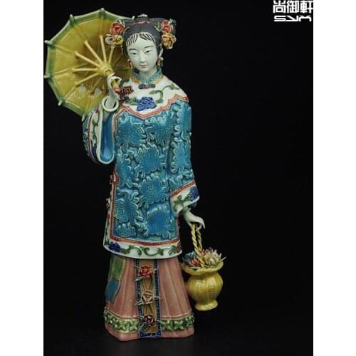 Shiwan doll master of fine ladies of ancient figures decorated handmade ceramic crafts business gift ladies