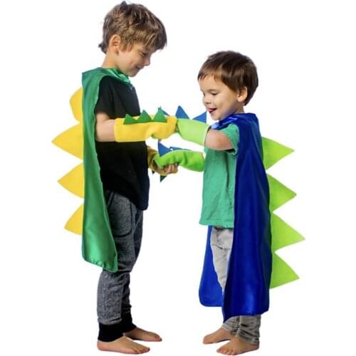 Funny Halloween Costumes Dinosaurs Cosplay Cape With Gloves Birthday Party Props For Children Aged 3-8 Anime Dinosaur Costume
