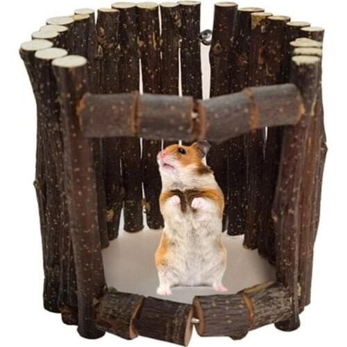 1Pcs Hamster Toy Wooden Natural Funny Small Animal Cage Hamster Chew Toy For Pets Hamster Pet Wooden Hosue Toy Pet Supplies