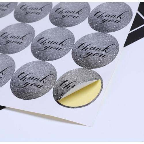 120pcs/lot Grey 'Thank You' DIY Decorative Sticker Multi Paper Adhesive Sealing Sticker Gift Packing Label For Handmade Products