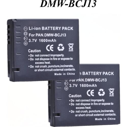 2pcs 1600mAh DMW BCJ13 DMW-BCJ13 Li-ion Battery for Panasonic Lumix DMC-LX5, DMC-LX5K, DMC-LX5W, DMC-LX7, DMC-LX7K BCJ13 battery