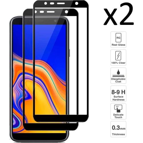 [2 PCs] Samsung Galaxy J4 Plus 2018 / J6 Plus 2018, FULL screen Protector tempered glass, FULL
