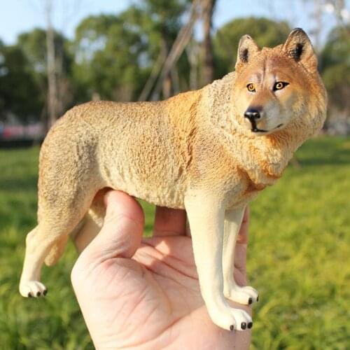 20cm Simulation Wolf Animal Model PVC Statue Educational Kids Toy Home Decor Tabletop Ornaments