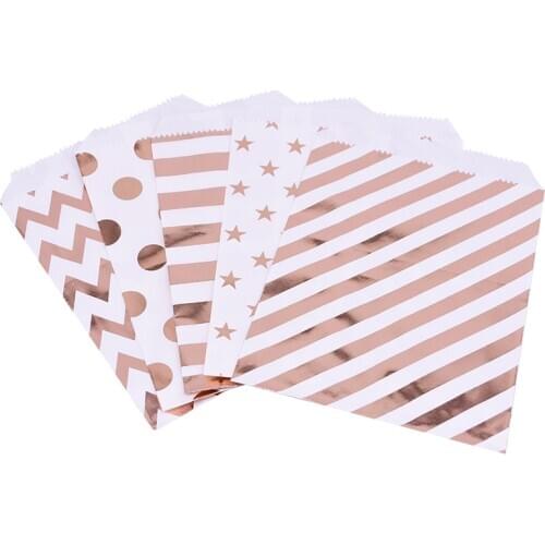 25pcs 13x18cm Foil Gold Silver Wedding Candy Bar Bags Party Gift Bags Baby Shower Paper Bag Wedding Party Favor Gift Bag