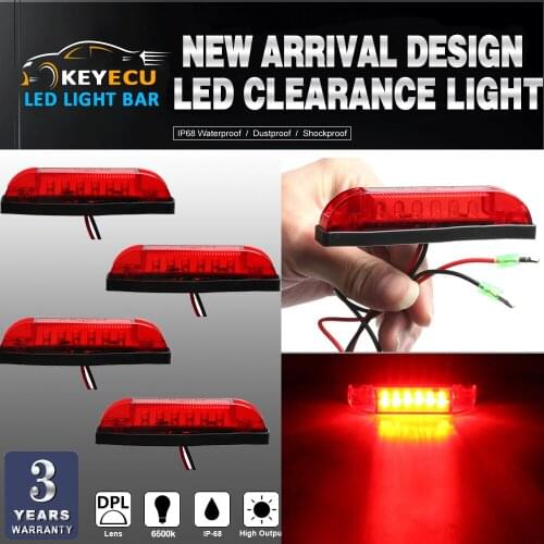 KEYECU 4PCS Red LED Strip Light Maker Light 4" Great Utility Light Indoor & Outdoor Lighting universal use on any application