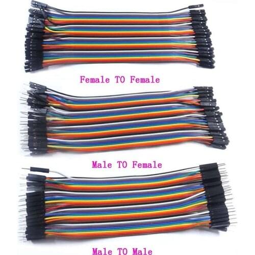 40Pin Dupont Line 10CM-100CM Male to Male / Male to Female / Female to Female Jumper Rainbow Colorful Wire Cable for Arduino DIY