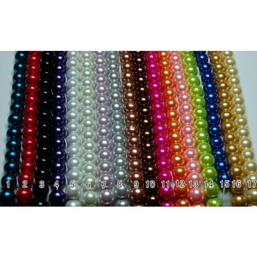 400pcs Mix Luster Glass Pearls Round 8mm random mix colors heavy weight coated glass pearls 8mm