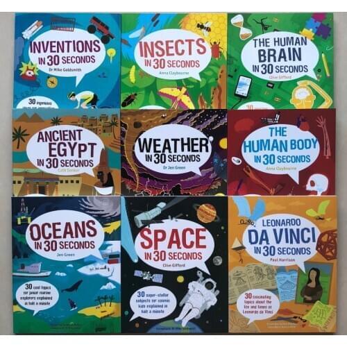 5-12 year Childrens English story book In 30 Seconds english picture book help child be reader early education book 9pc/set