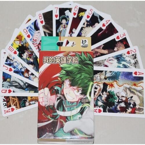 56pcs/lot Anime My Hero Academia character pattern family Desktop poker Card Model toys Paper Cosplay Accessories Gift