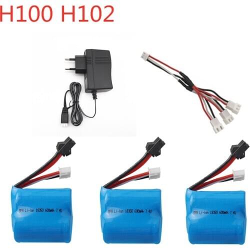 7.4v 600mAh 18350 Battery +7.4V Charger Sets for JJRC S1 S2 S3 S4 S5 H100 H102 RC Boat Spare Parts 7.4v Li-ion Battery 1 to 3pcs