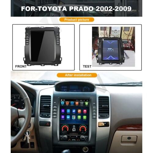 Android system Vertical Screen Car GPS Navigation for-Toyota Prado 2002-2009 Multimedia DVD Player