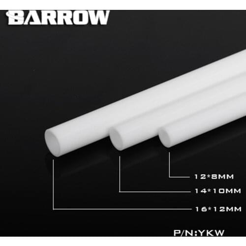 Barrow Milk White Acrylic Tube OD 12MM 14MM 16MM 500MM PMMA Water Cooling Ragid Pipe 2pcs