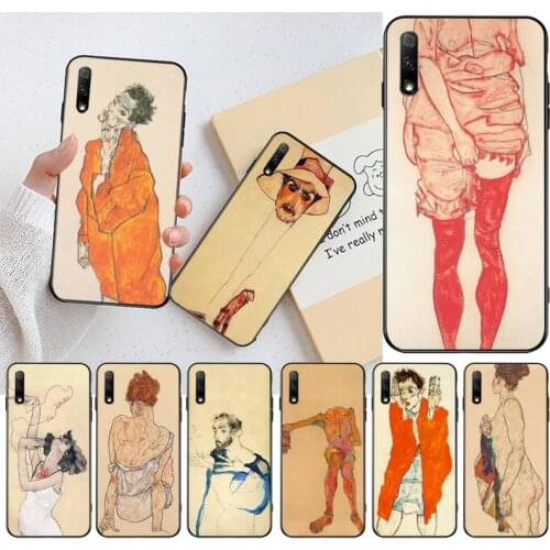 CUTEWANAN Egon Schiele Phone Case for Huawei Honor 30 20 10 9 8 8x 8c v30 Lite view pro