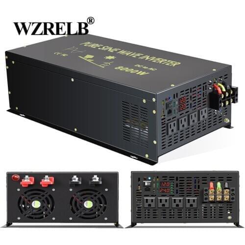 Off Gird Pure Sine Wave Solar Power Inverter 8000W Generator Inverter 12V/24V/48V/110V DC to AC 120V/220V/240V Wired Controller