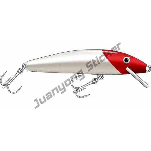 Fake Fishing Lure Car Sticker Personality Car Assessoires for Motorcycle Helmet Body Scratch-Proof Exterior Car Decal PVC13x5cm