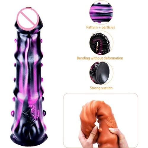 JIUAI Realistic Animal Dildos Female Masturbation Super Soft Horse Harness Dildo Huge Penis With Suction Cup Sex Toys For Women