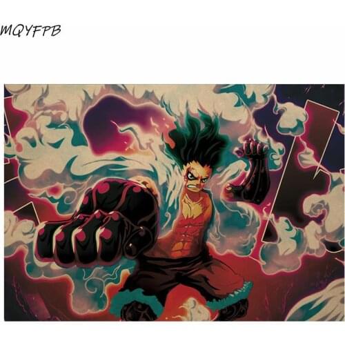 Classic Anime One Piece Kraft Paper Wall Sticker Poster Household Decoration Painting