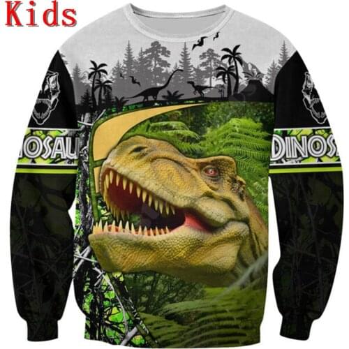 Love Dinosaur Hoodies T-shirt 3D Printed Kids Sweatshirt Long Sleeve Boy For Girl Funny Animal Pullover 15