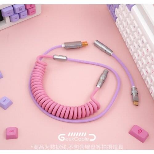 GeekCable Handmade Customized Mechanical Keyboard Cable Data Cable For Leopold Theme Keycap Line Nana Colorway Multiple Plug
