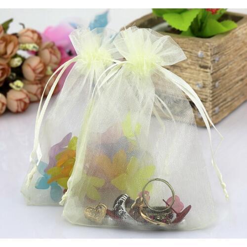 Wholesale 500pcs 15x20cm Beige Organza Bag Christams Wedding Gift Bags For Jewelry Cosmetics Pouches