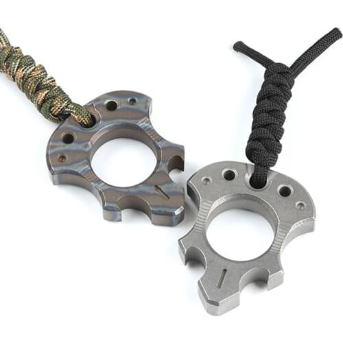 Flame Titanium Alloy EDC Small Tool Outdoor Titanium Bottle Opener Keyring Accessories