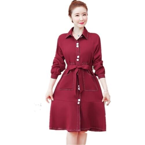 NEW Youth clothing for women Oversized dress elegant Large size clothing for Women Spring / autumn clothes Fashion costumes 1487