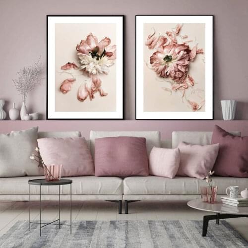 Peony Petals Poster Wilting Flower Canvas Painting Nordic Botanical Art Print Modern Wall Picture For Living Room Home Decor