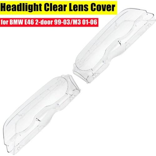 Car Headlight Clear Lens Headlamp Clear Cover Coupe Convertible For BMW E46 2DR 1999-2003 M3 2001-2006