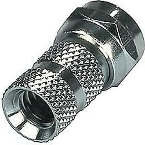 F-type Connector Plug RG59 5.9mm with Rubber Seal Cable Mount Silver Metal