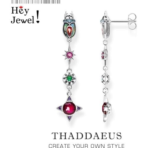 Scarab Drop Earrings,Magical and Playful Colourful Lucky Jewelry For Women,2020 Summer Brand Sterling Silver 925 Vintage Gift