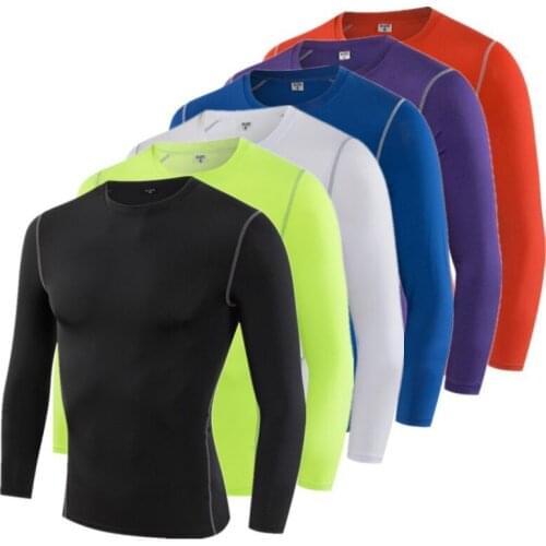 Fitness Long Sleeve Sport Quick Drying Clothing Compression Clothing Basketball Running Base Suit Elastic Sweat Breathable Tight