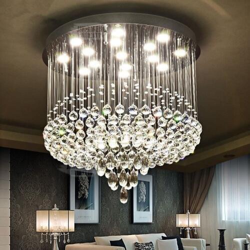 LED Pendant Lights Lamp Home Lighting Fixtures Staire Villa Hanging Lamps Crystal Stainless Steel Lamparas Restaurant Hanglamp