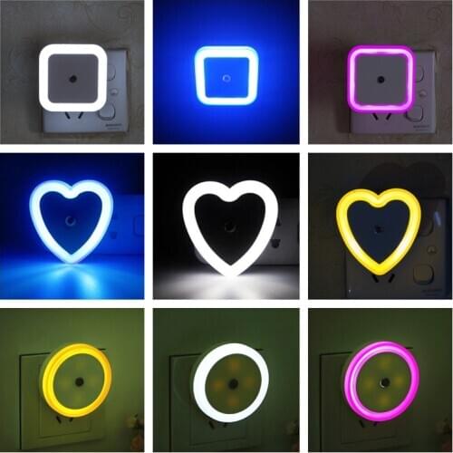 LED Night Light Mini Light Sensor Control 110V 220V EU US Plug Night light Lamp for Children Kids Living Room Bedroom Lighting