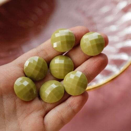 Xiaoqing (Green Snake) Portuguese Cute Facet Resin Half Pill Ins Style Japanese Soft Girl Earrings Handmade Ornament 4pcs