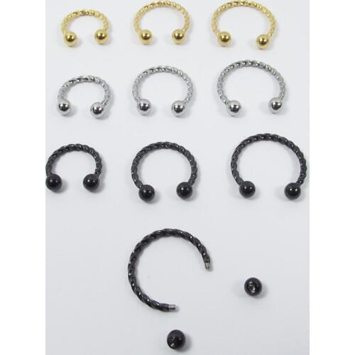 1 Pieces Surgical Steel Titanium Fake Nose Ring Fake septum rings Circular Rings Piercing Body Jewelry Twisted Nose Hoop