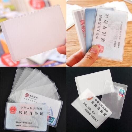 10PCS PVC Credit Card Holder Protect ID Card Business Card Cover Clear Frosted