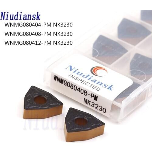 10pcs WNMG080404 PM WNMG080408 PM WNMG080412 PM NK3230 100% Original Carbide Inserts CNC Metal Lathe Cutter Steel Turning Tools